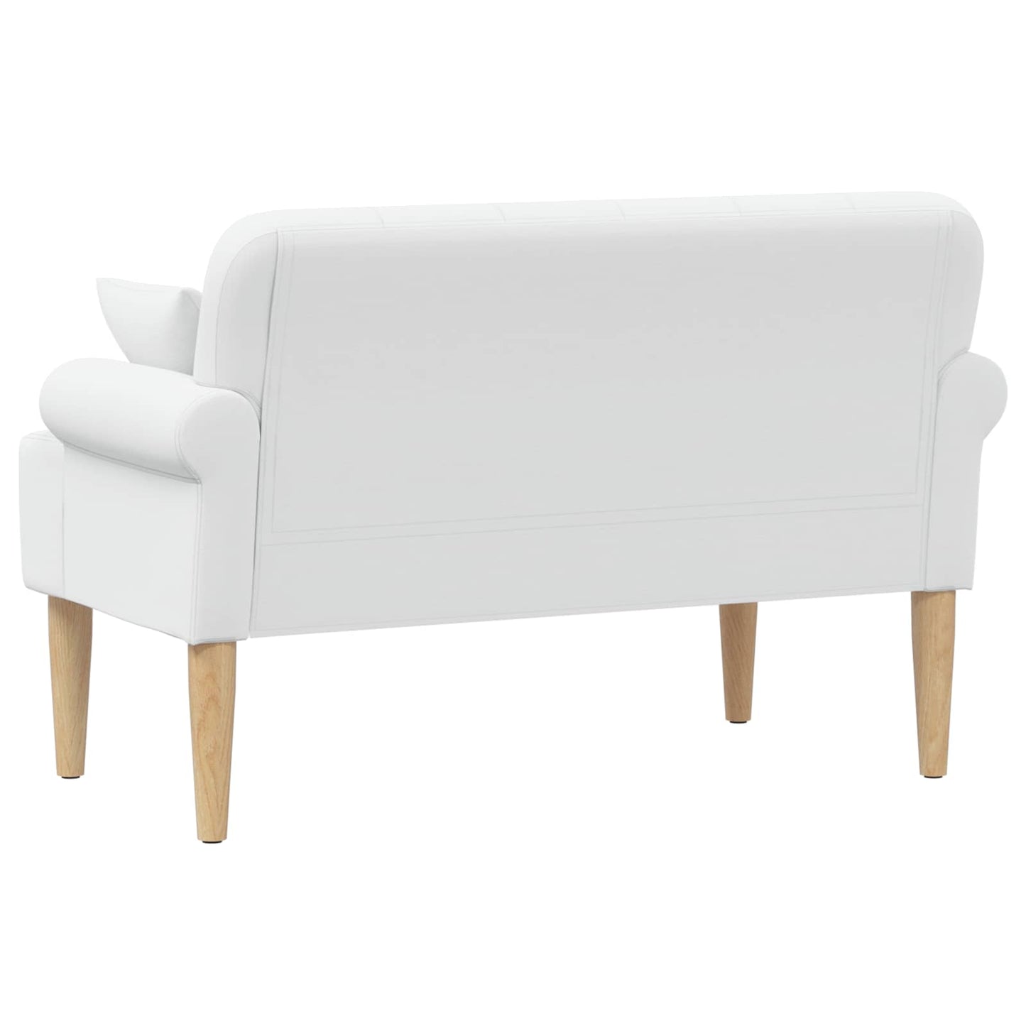 vidaXL Love seat με κουμπιά Λευκό 120 x 65 x 79 εκ Ύφασμα