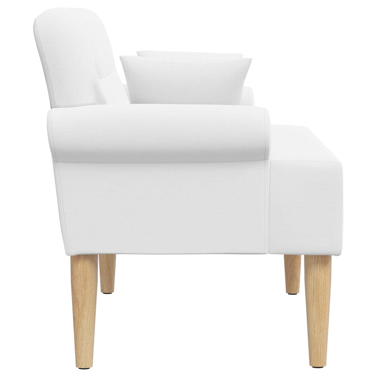 vidaXL Love seat με κουμπιά Λευκό 120 x 65 x 79 εκ Ύφασμα