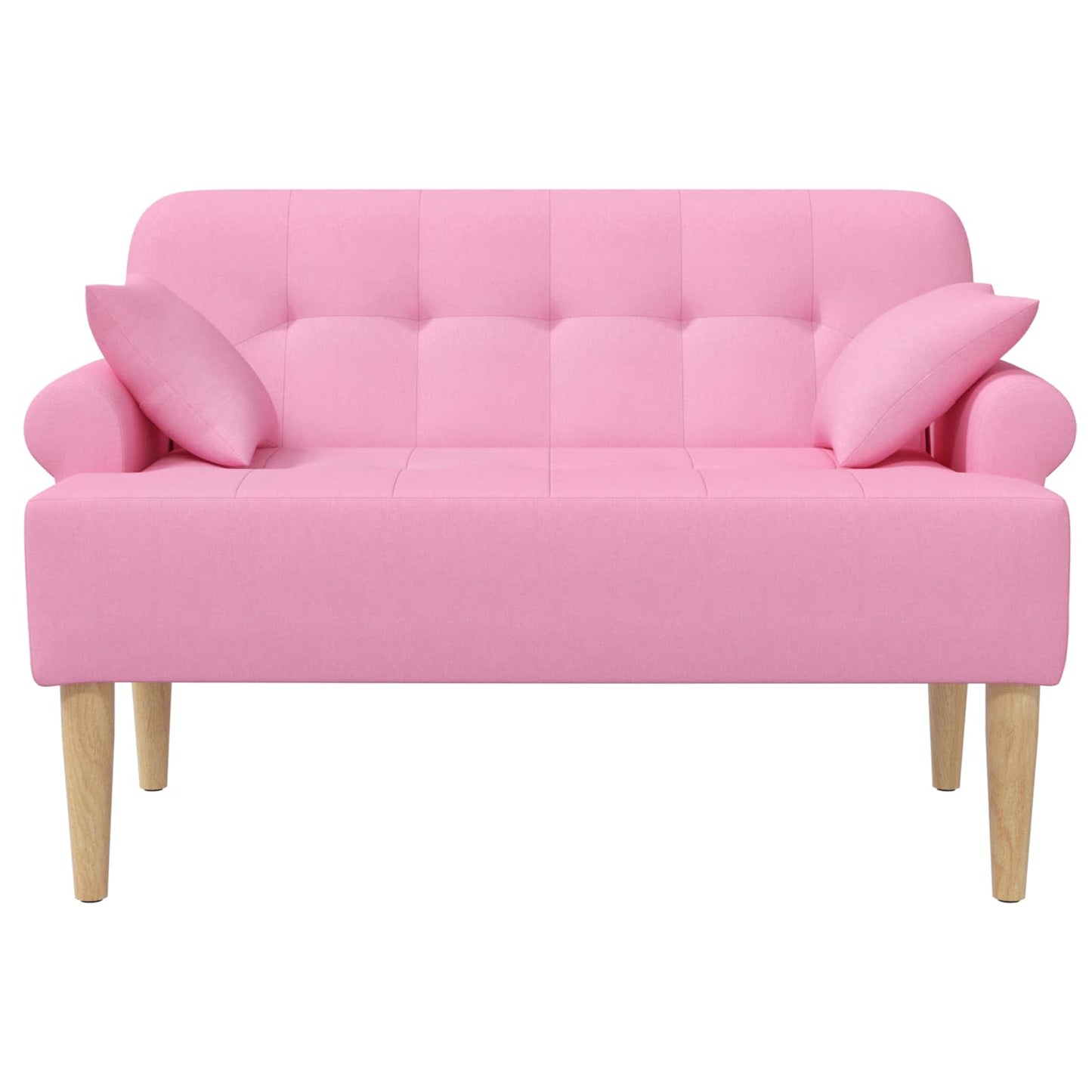 vidaXL Love seat με κουμπιά Ροζ 120 x 65 x 79 εκ Ύφασμα