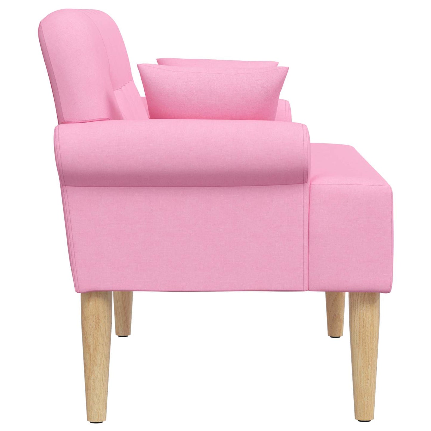 vidaXL Love seat με κουμπιά Ροζ 120 x 65 x 79 εκ Ύφασμα