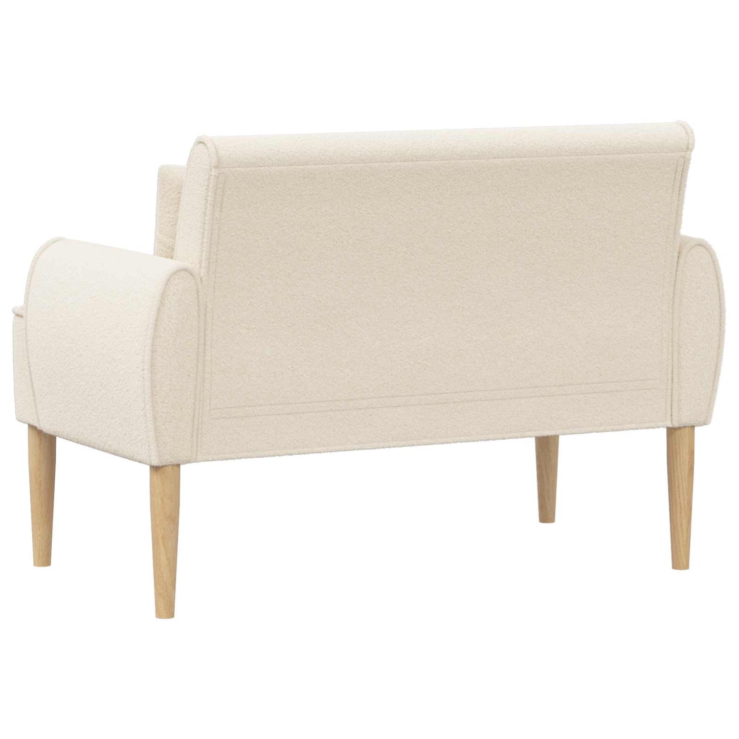 vidaXL Love seat με κουμπιά Κρεμ 117 x 67 x 77 εκ. Μπουκλέ