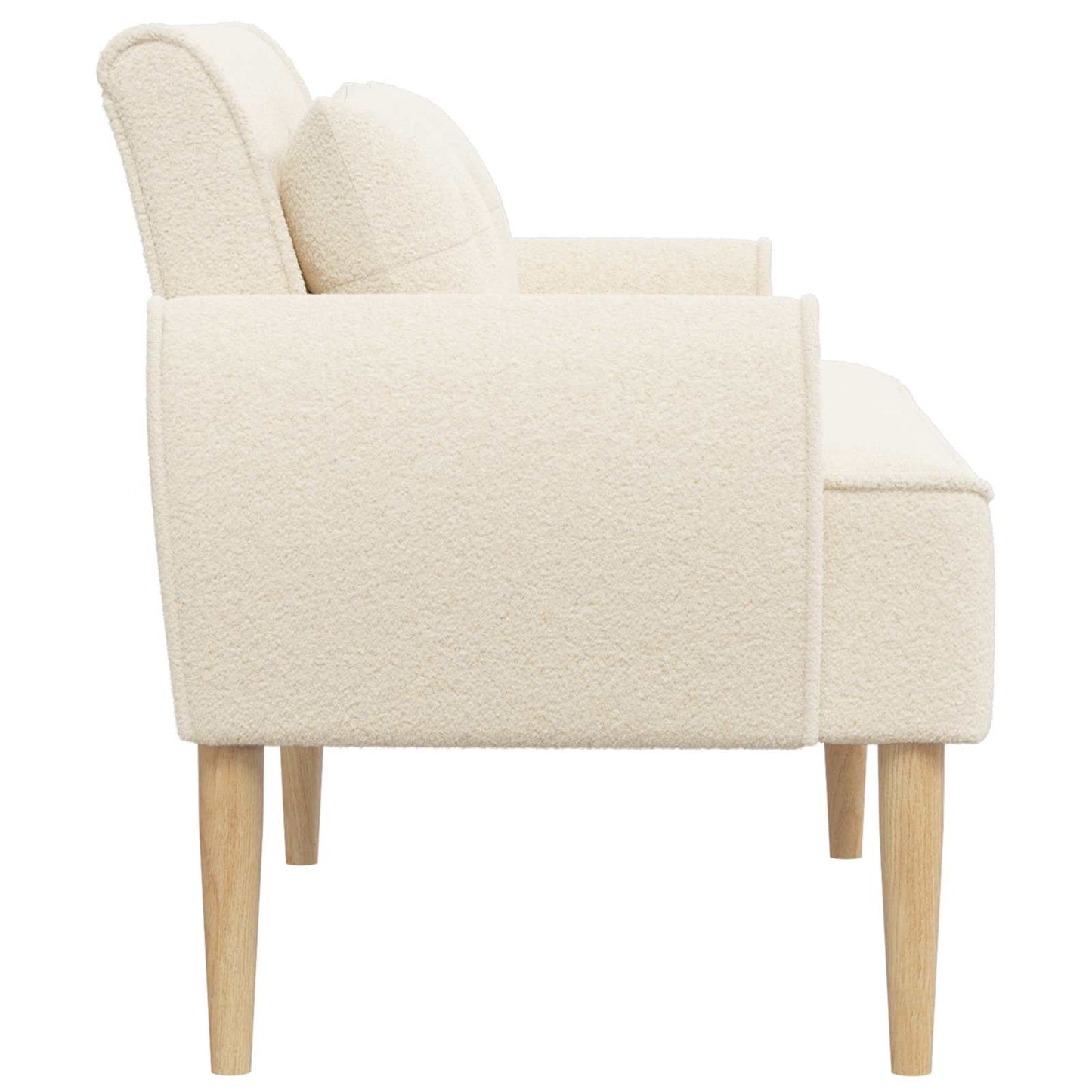 vidaXL Love seat με κουμπιά Κρεμ 117 x 67 x 77 εκ. Μπουκλέ