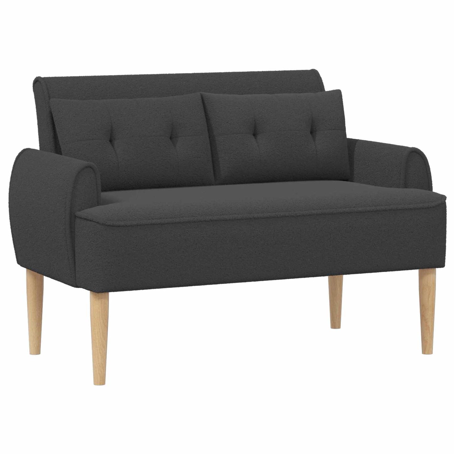 vidaXL Love seat με κουμπιά Σκούρο Γκρι 117 x 67 x 77 εκ. Μπουκλέ