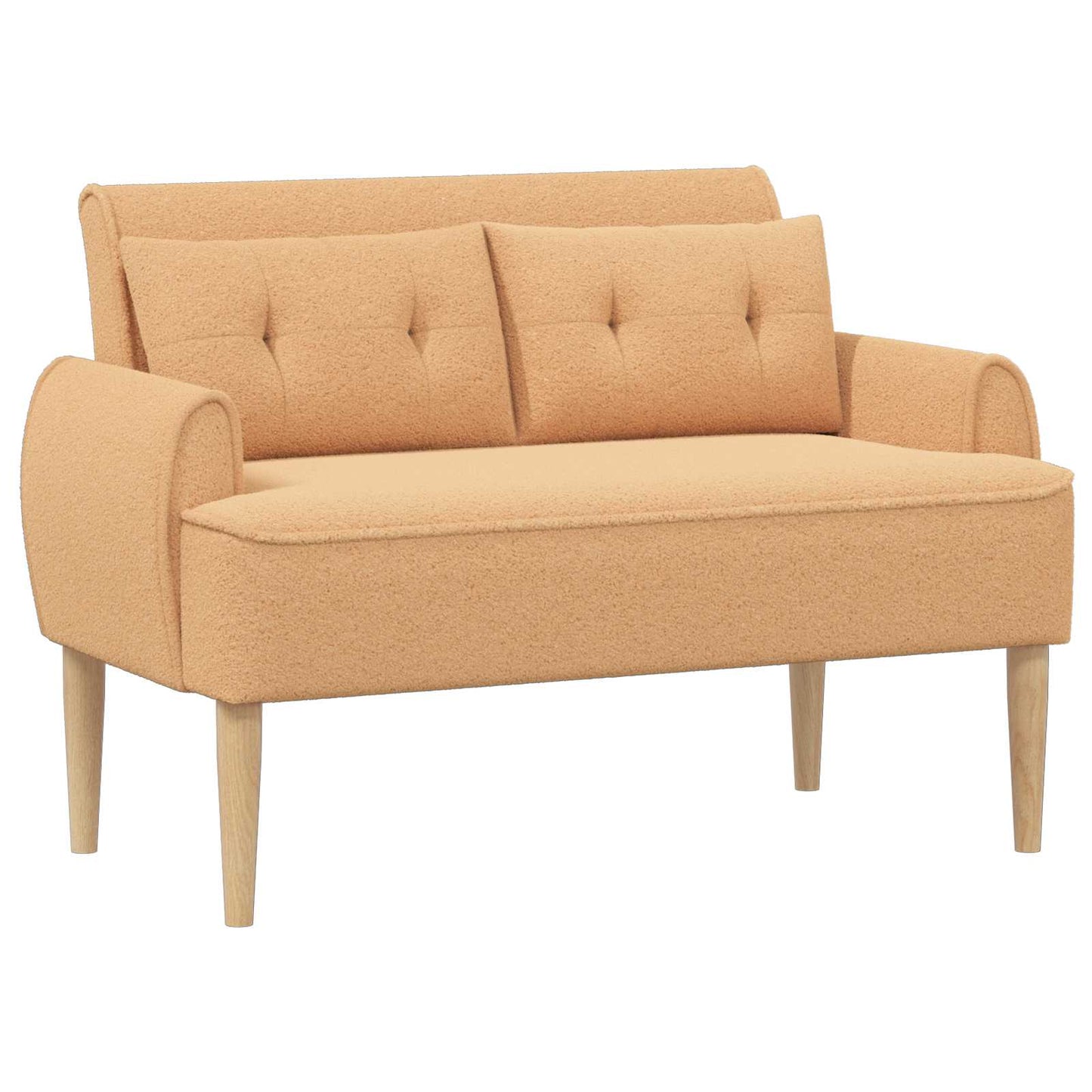 vidaXL Love seat με κουμπιά Μπεζ 117 x 67 x 77 εκ. Μπουκλέ