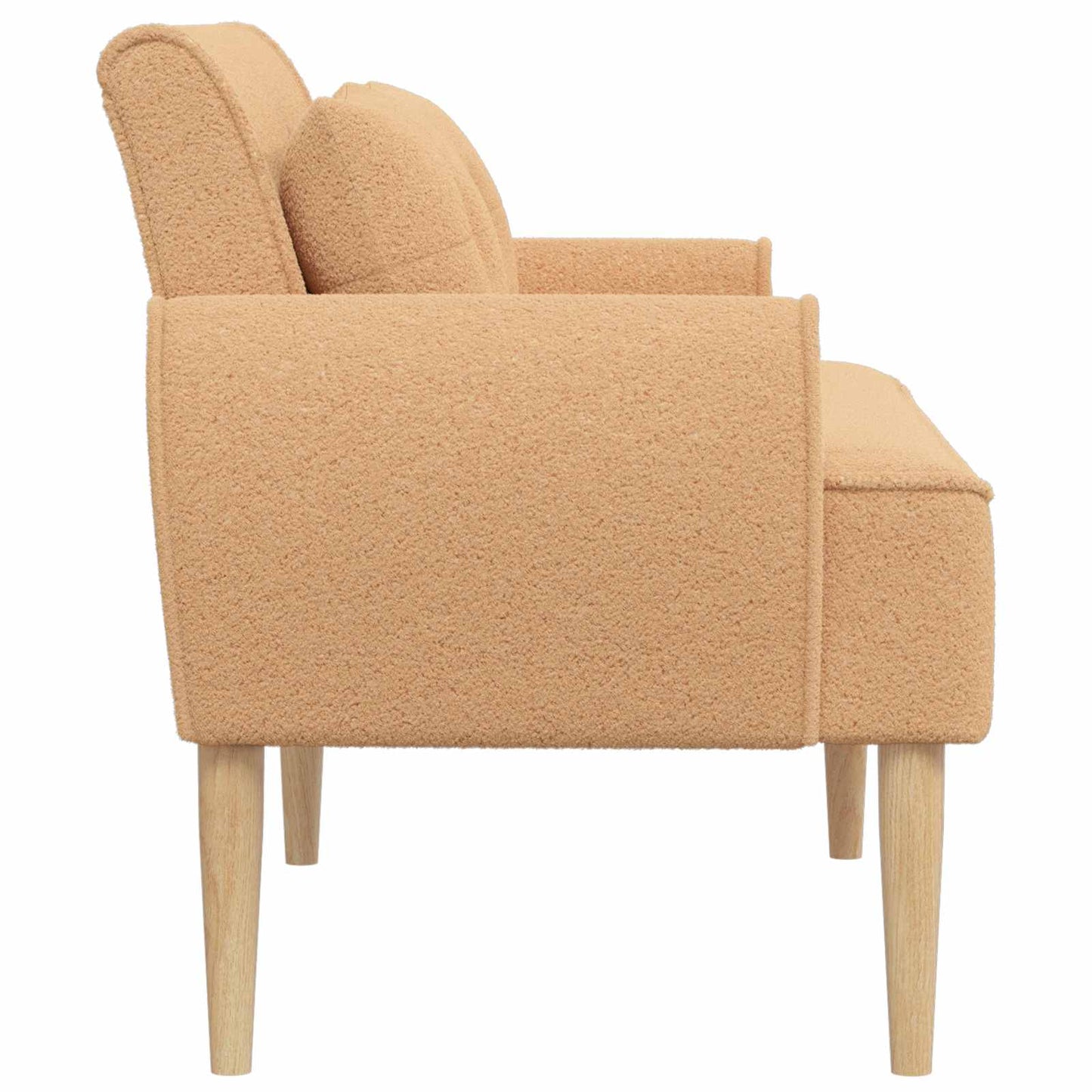 vidaXL Love seat με κουμπιά Μπεζ 117 x 67 x 77 εκ. Μπουκλέ