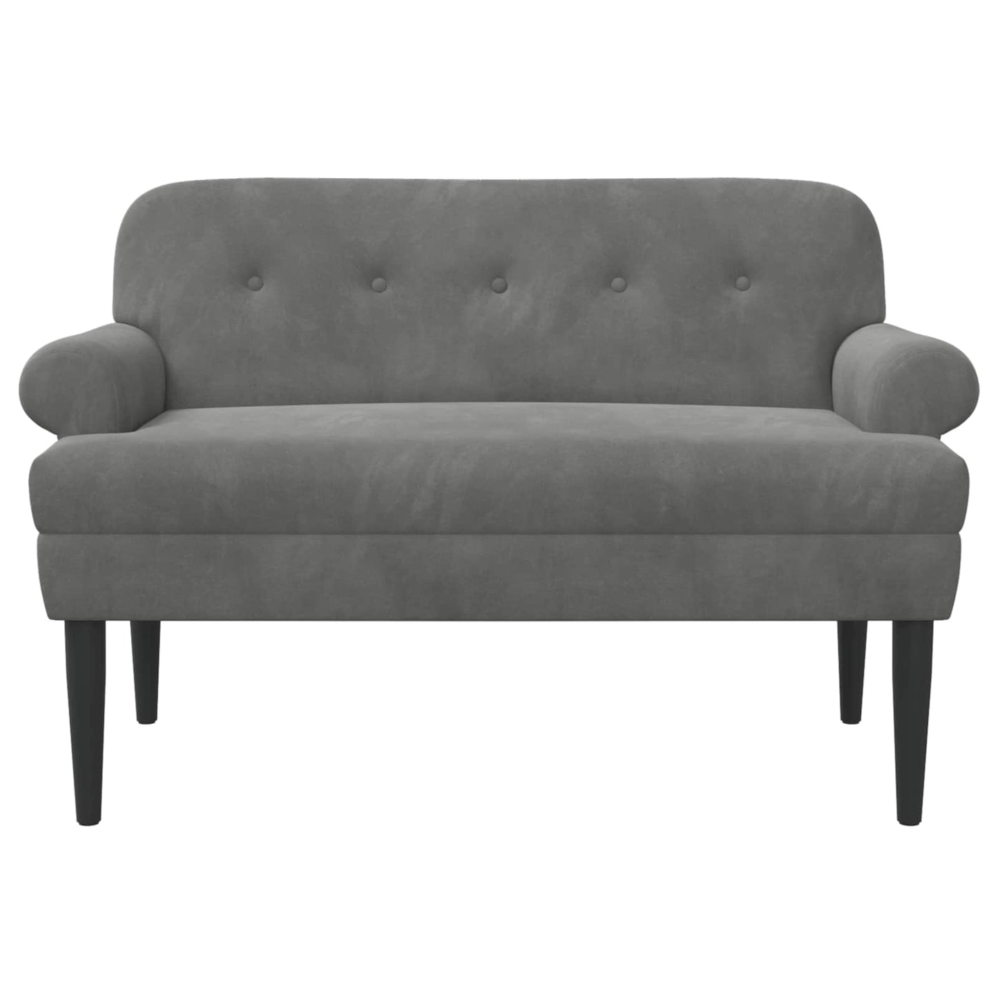 vidaXL Love seat με κουμπιά Σκούρο Γκρι 120 x 66 x 78 εκ. Βελούδο