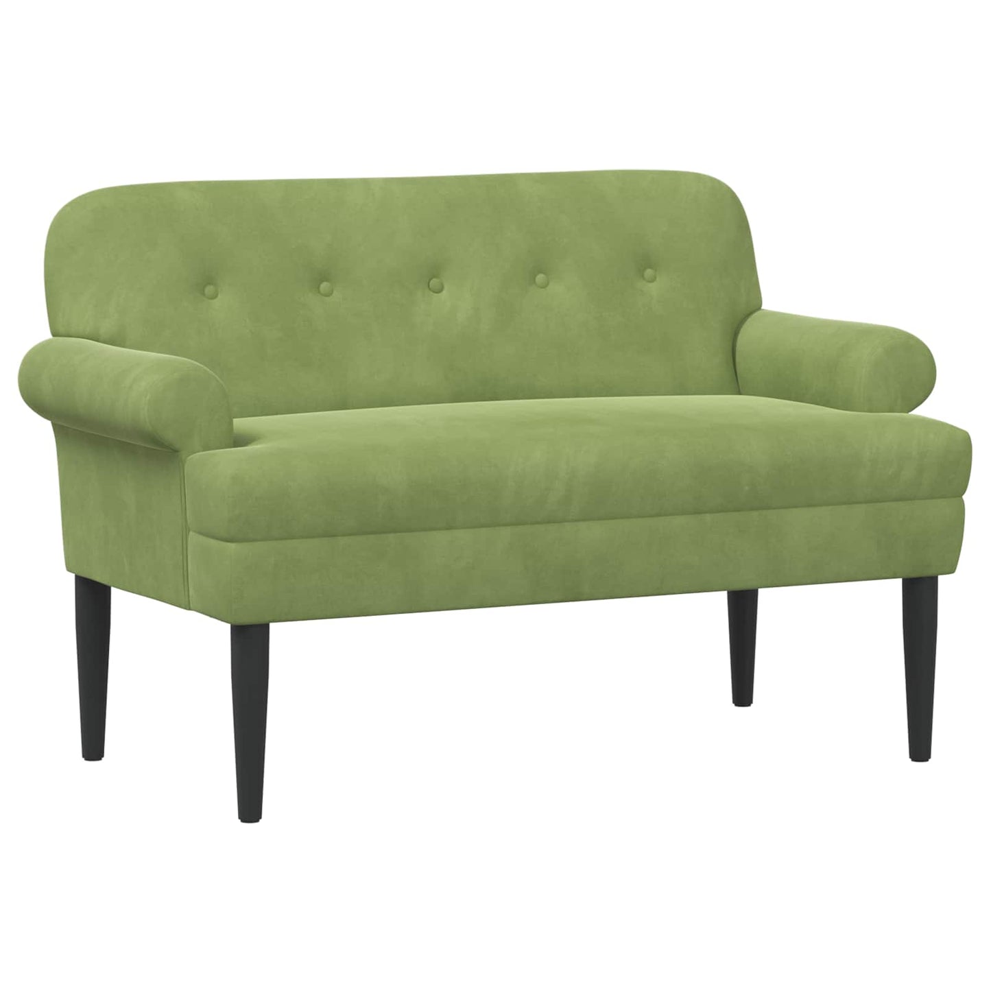 vidaXL Love seat με κουμπιά Ανοιχτό Πράσινο 120 x 66 x 78 εκ. Βελούδο