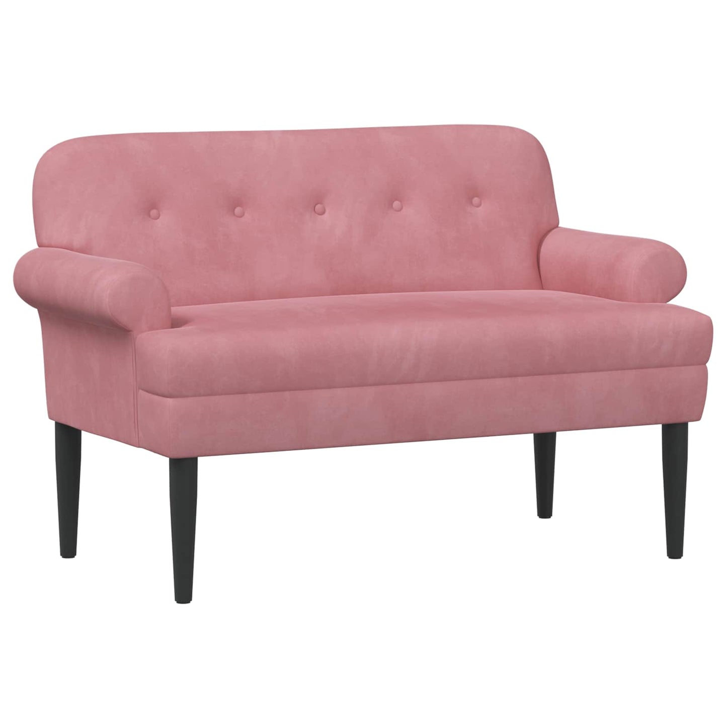 vidaXL Love seat με κουμπιά Ροζ 120 x 66 x 78 εκ. Βελούδο