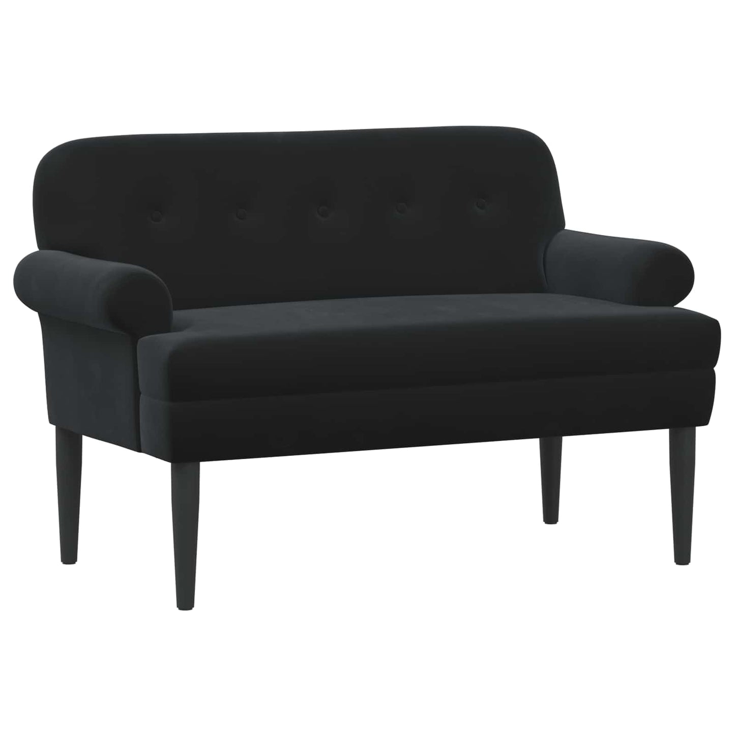 vidaXL Love seat με κουμπιά Μαύρο 120 x 66 x 78 εκ. Βελούδο