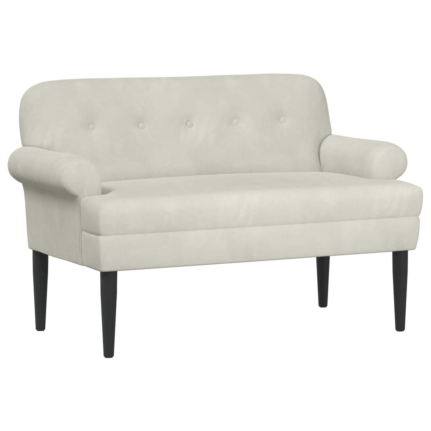 vidaXL Love seat με κουμπιά Κρεμ 120 x 66 x 78 εκ. Βελούδο