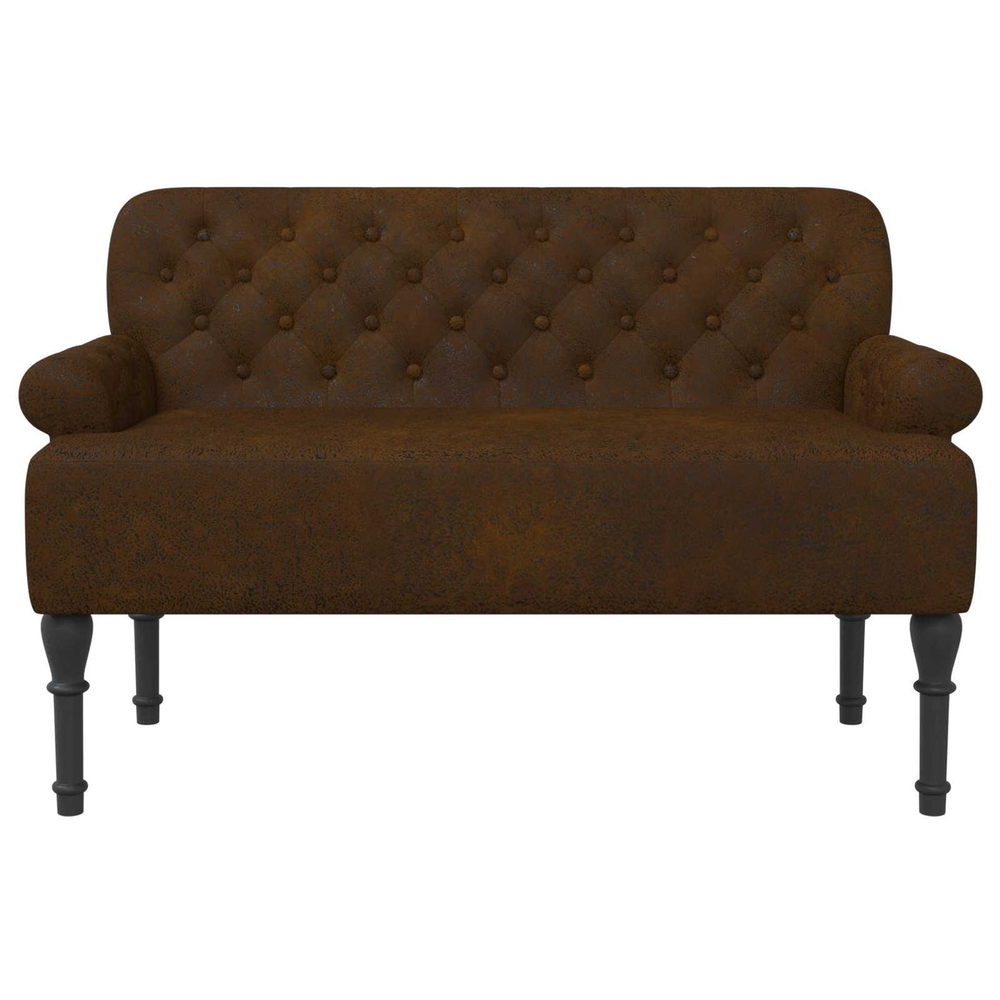 vidaXL Love seat με κουμπιά Καφέ 120 x 65 x 78 εκ