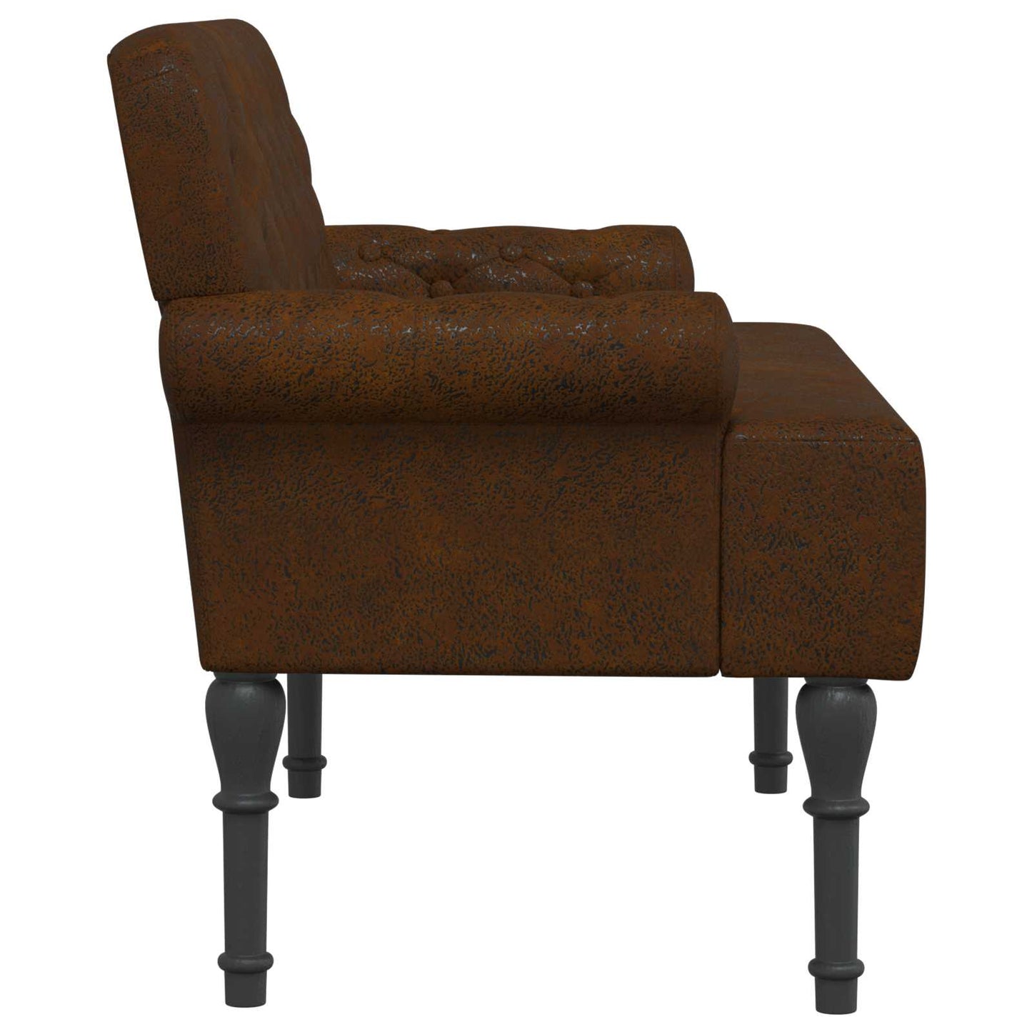vidaXL Love seat με κουμπιά Καφέ 120 x 65 x 78 εκ