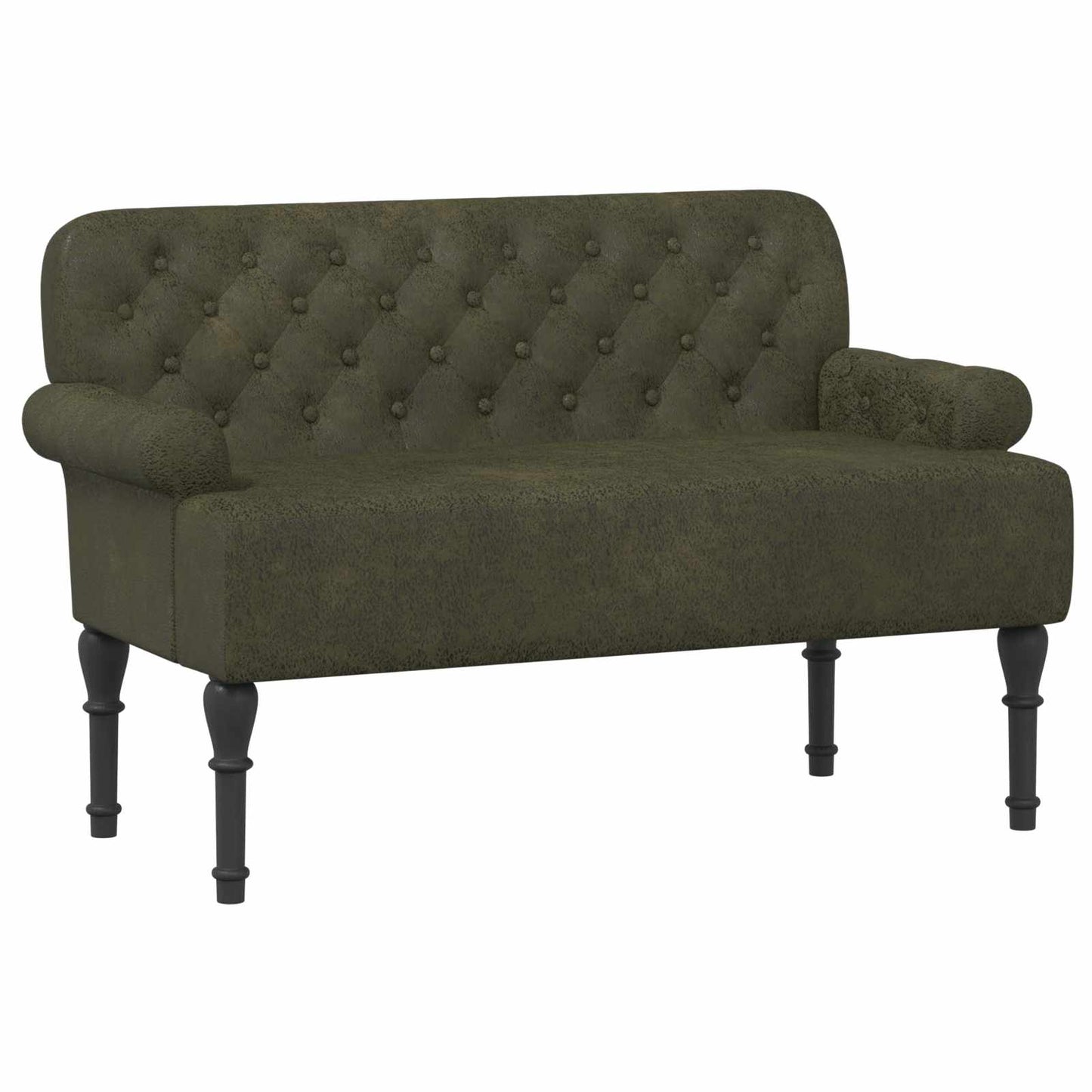 vidaXL Love seat με κουμπιά Στρατιωτικό Πράσινο 120 x 65 x 78 εκ
