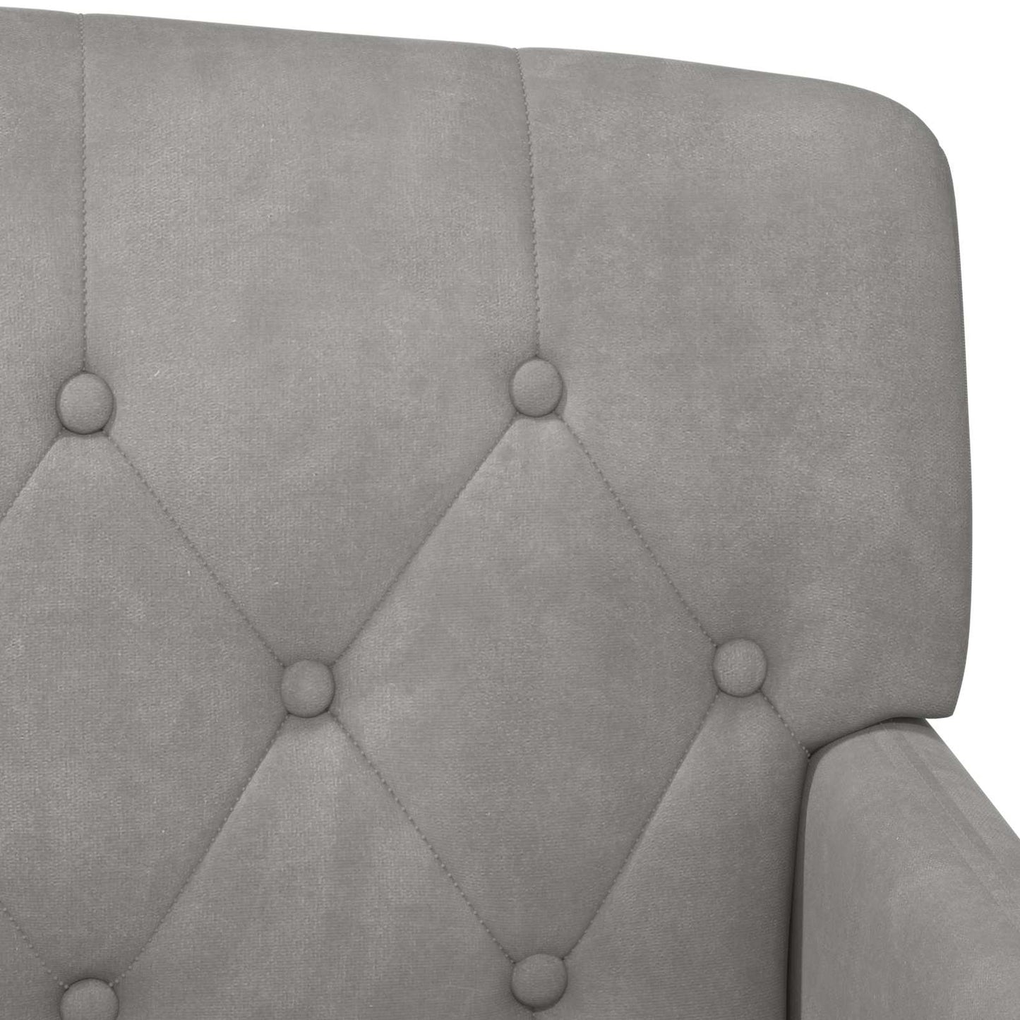 vidaXL Love seat με κουμπιά Ανοιχτό γκρι 111 x 65 x 79 εκ Βελούδο
