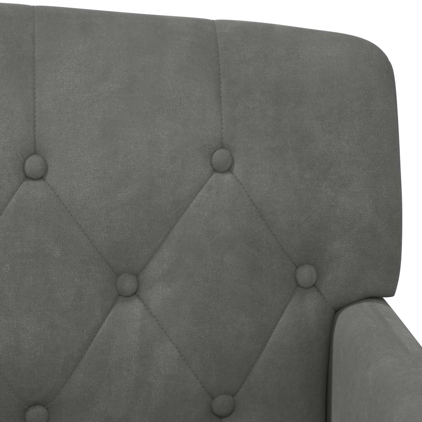 vidaXL Love seat με κουμπιά Σκούρο Γκρι 111 x 65 x 79 εκ Βελούδο