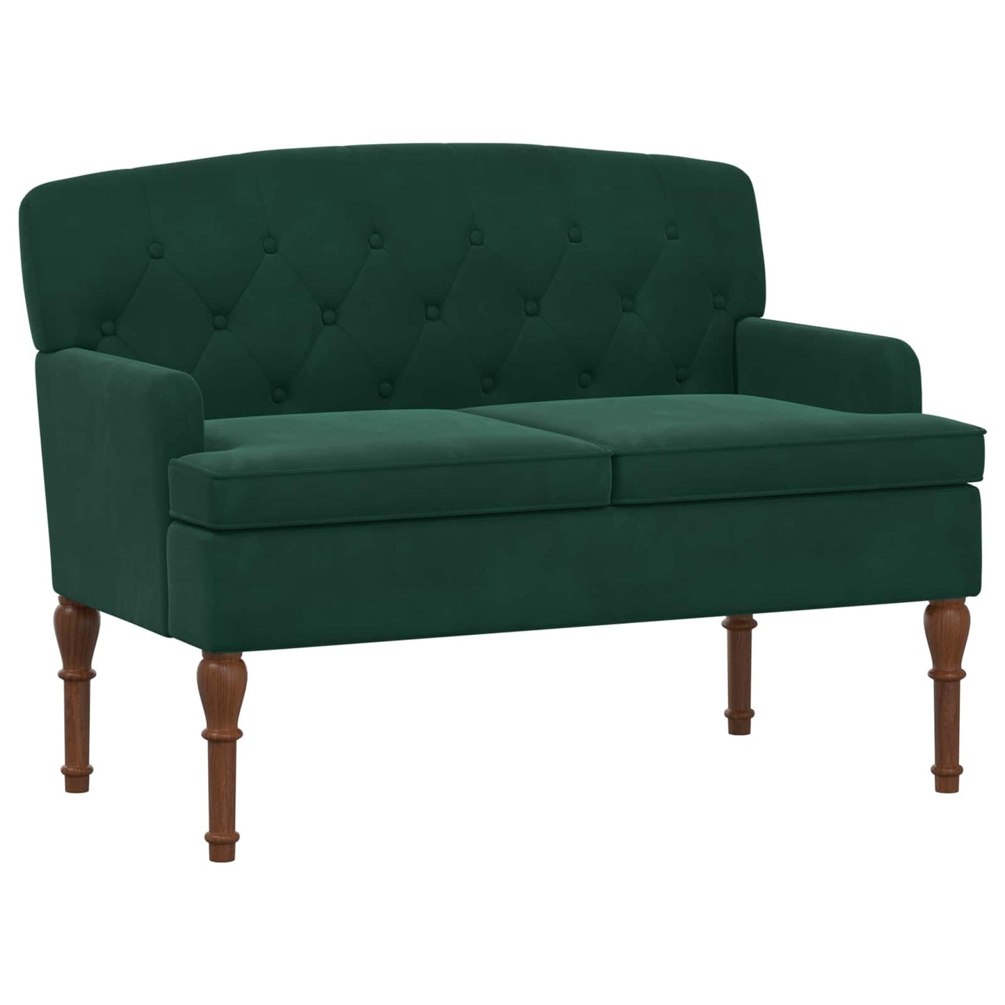 vidaXL Love seat με κουμπιά Σκούρο Πράσινο 111 x 65 x 79 εκ Βελούδο