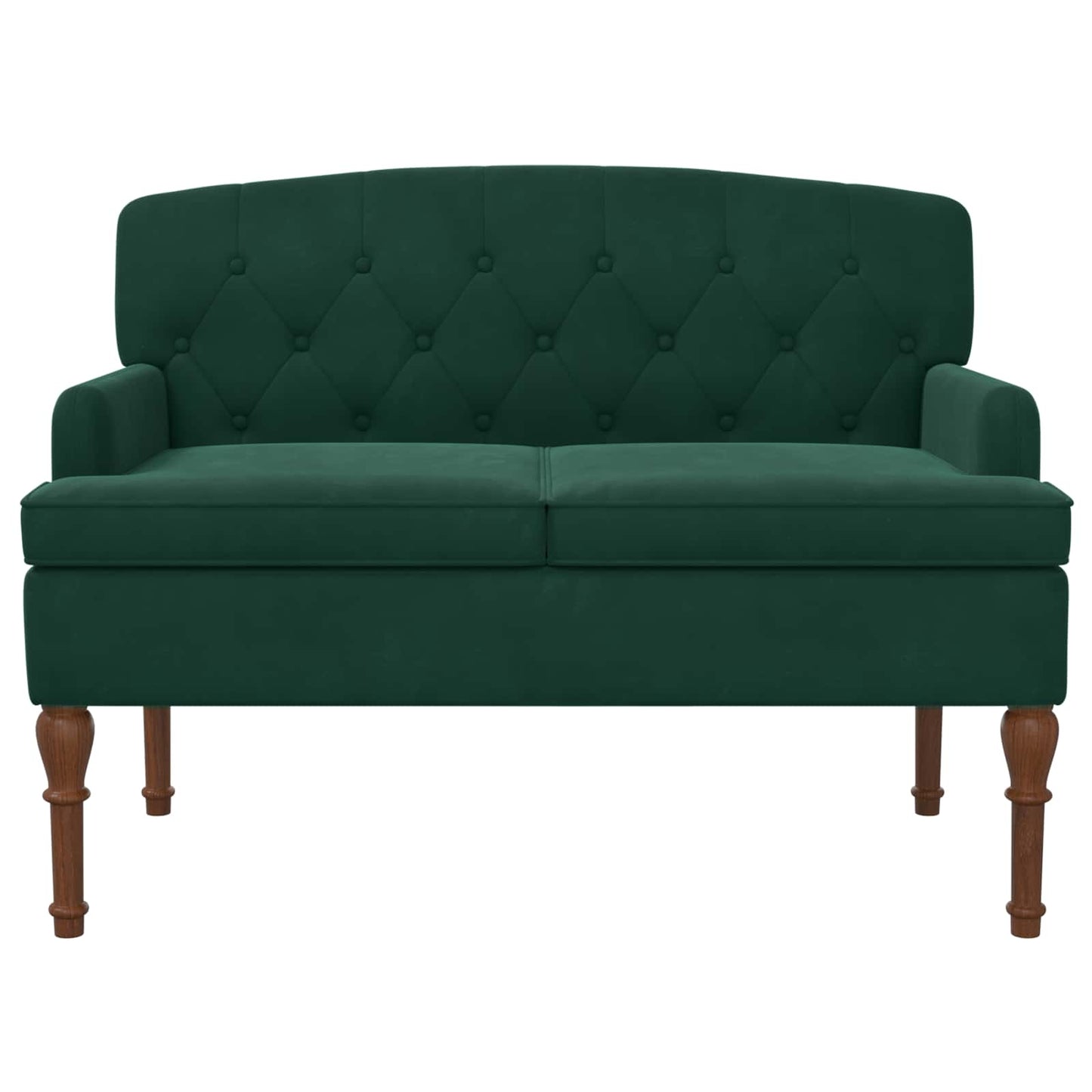 vidaXL Love seat με κουμπιά Σκούρο Πράσινο 111 x 65 x 79 εκ Βελούδο