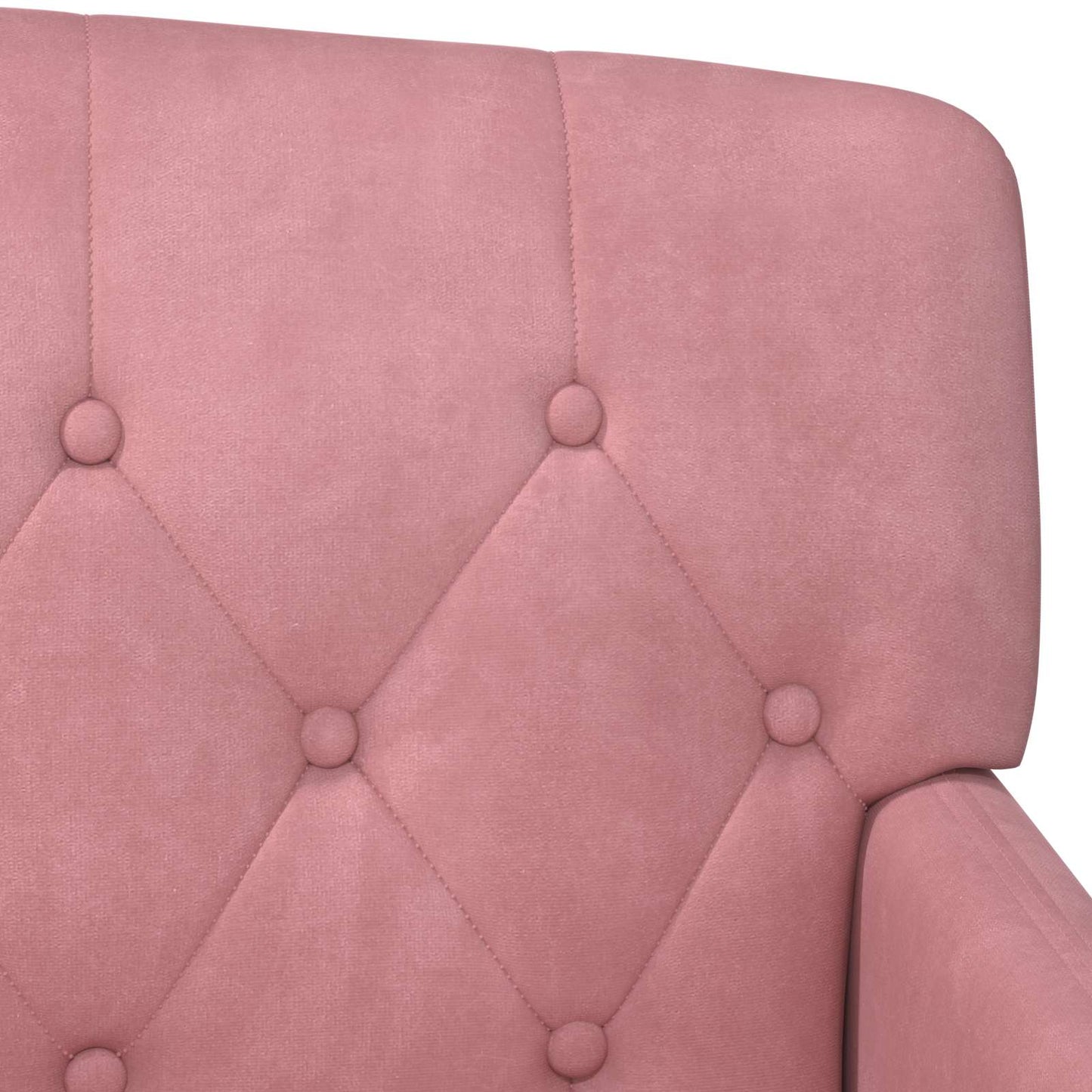 vidaXL Love seat με κουμπιά Ροζ 111 x 65 x 79 εκ Βελούδο