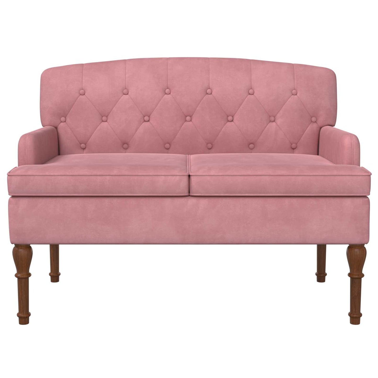 vidaXL Love seat με κουμπιά Ροζ 111 x 65 x 79 εκ Βελούδο