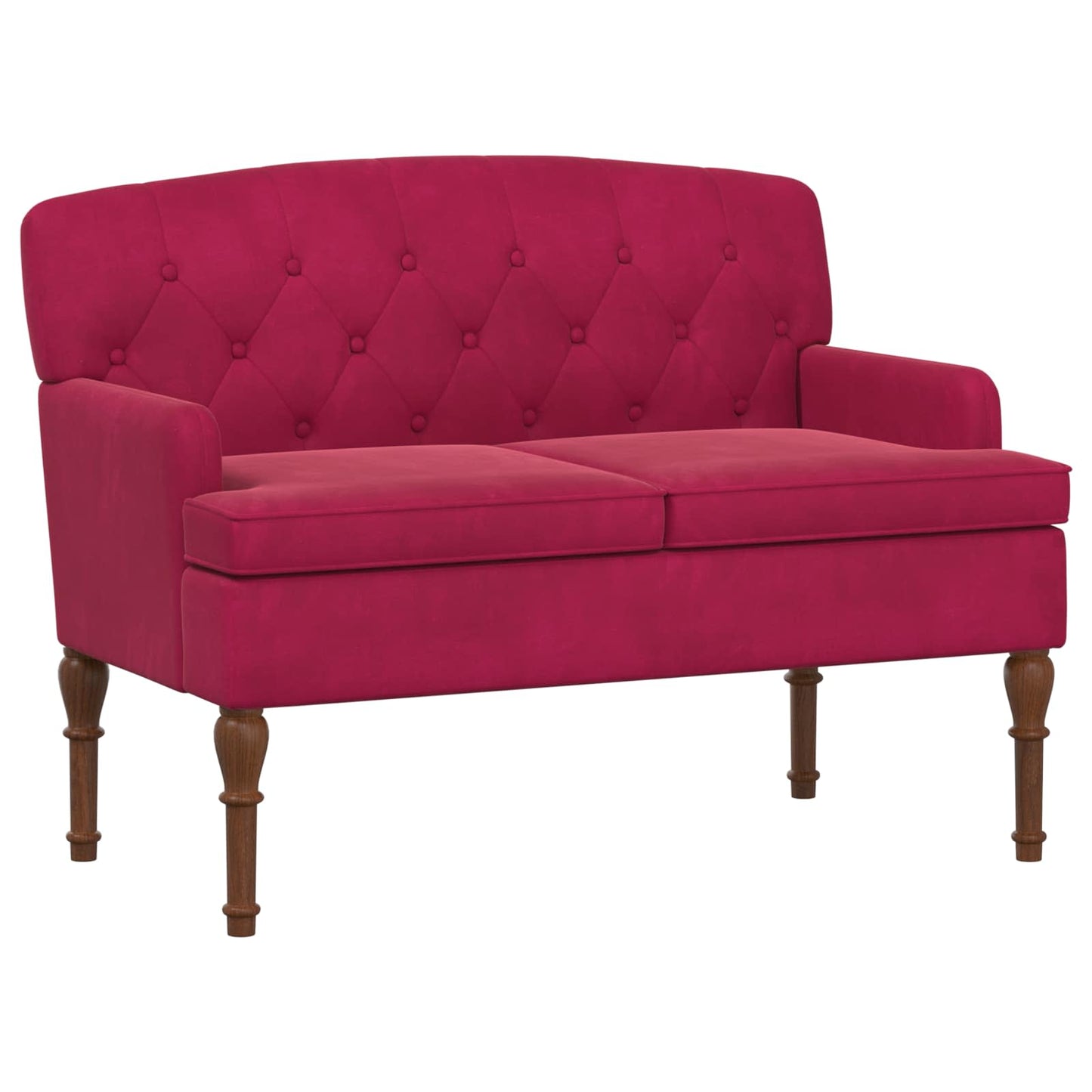 vidaXL Love seat με κουμπιά Κόκκινο 111 x 65 x 79 εκ Βελούδο