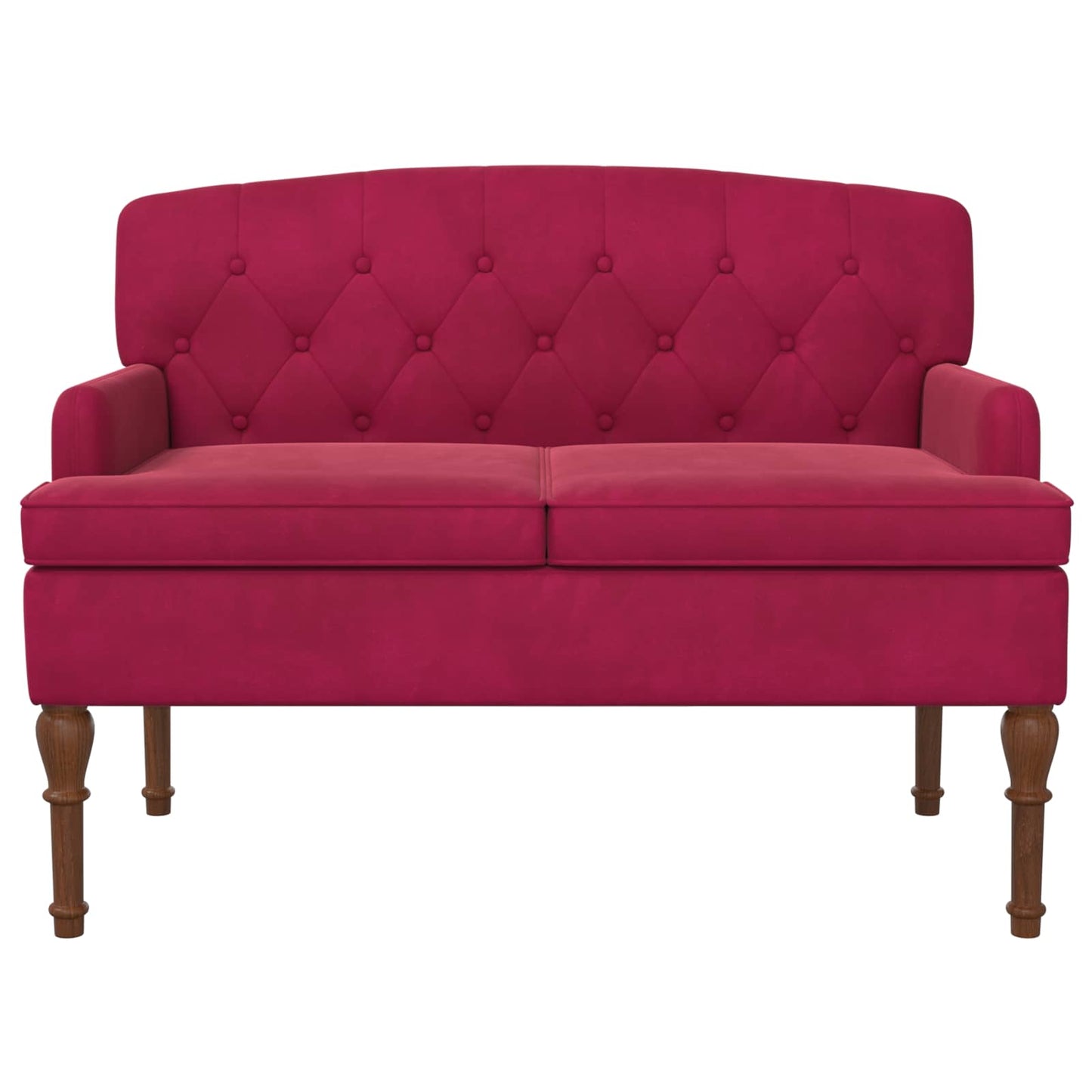 vidaXL Love seat με κουμπιά Κόκκινο 111 x 65 x 79 εκ Βελούδο