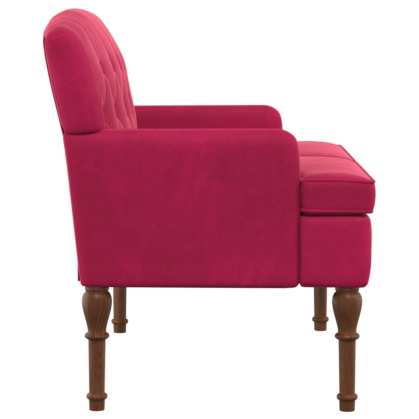 vidaXL Love seat με κουμπιά Κόκκινο 111 x 65 x 79 εκ Βελούδο