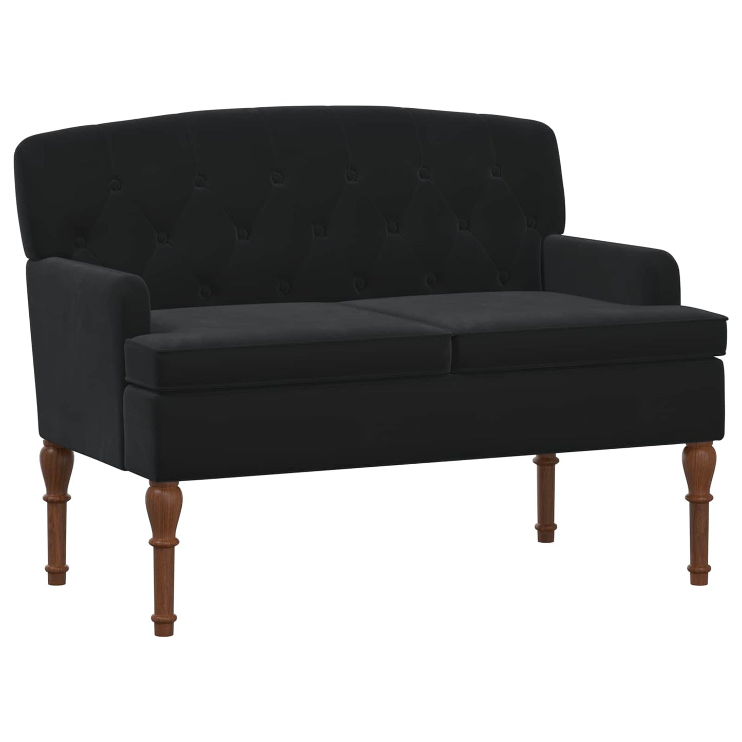 vidaXL Love seat με κουμπιά Μαύρο 111 x 65 x 79 εκ Βελούδο
