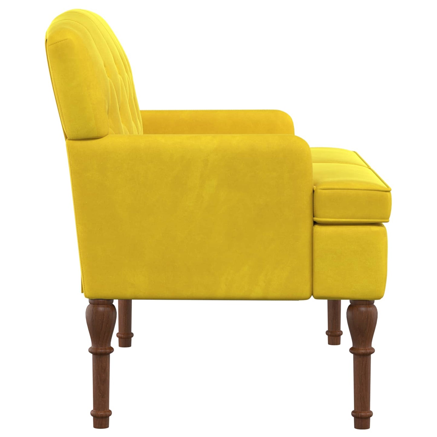 vidaXL Love seat με κουμπιά Απαλό Κίτρινο 111 x 65 x 79 εκ Βελούδο