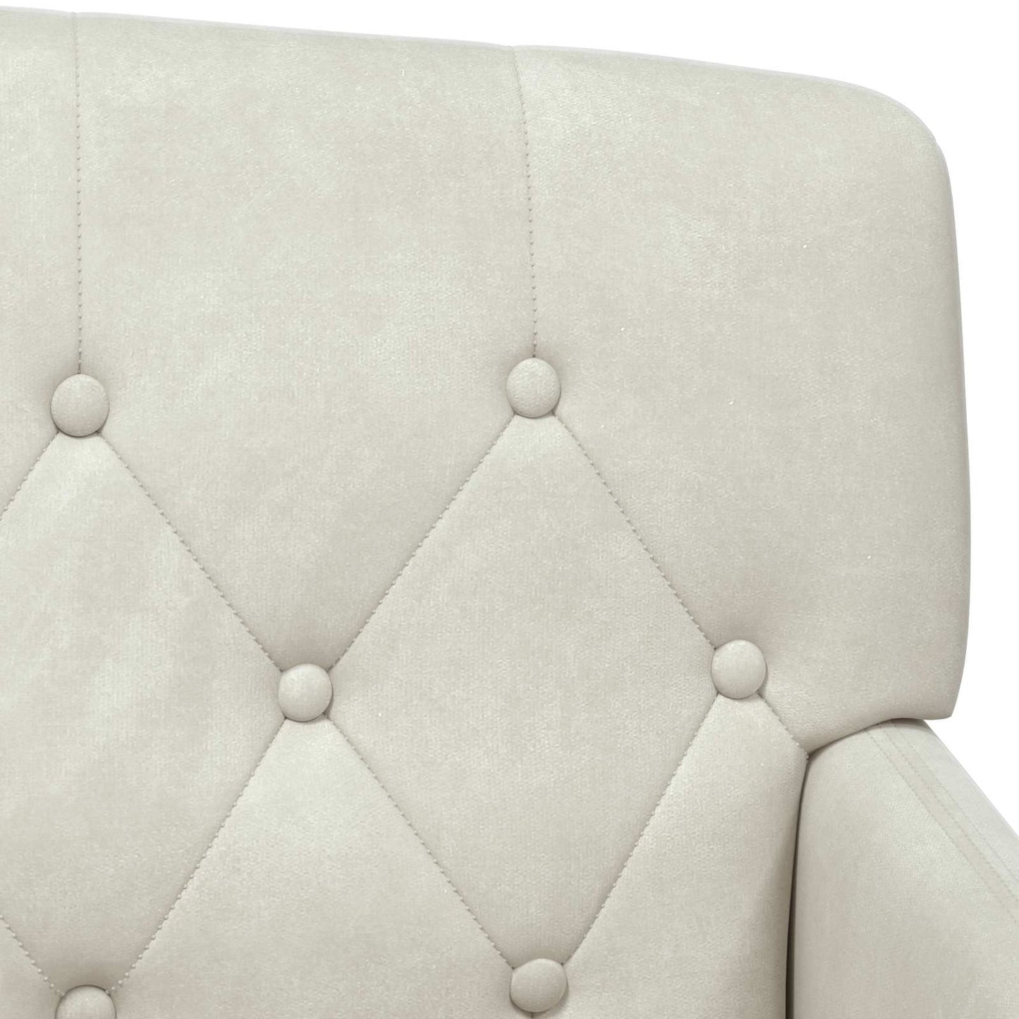 vidaXL Love seat με κουμπιά Κρεμ 111 x 65 x 79 εκ Βελούδο