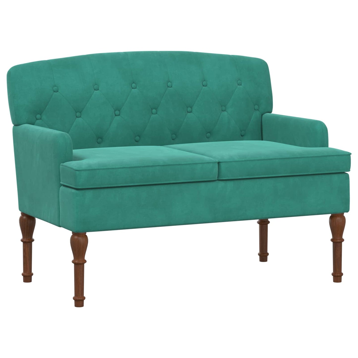 vidaXL Love seat με κουμπιά Τιρκουάζ 111 x 65 x 79 εκ Βελούδο