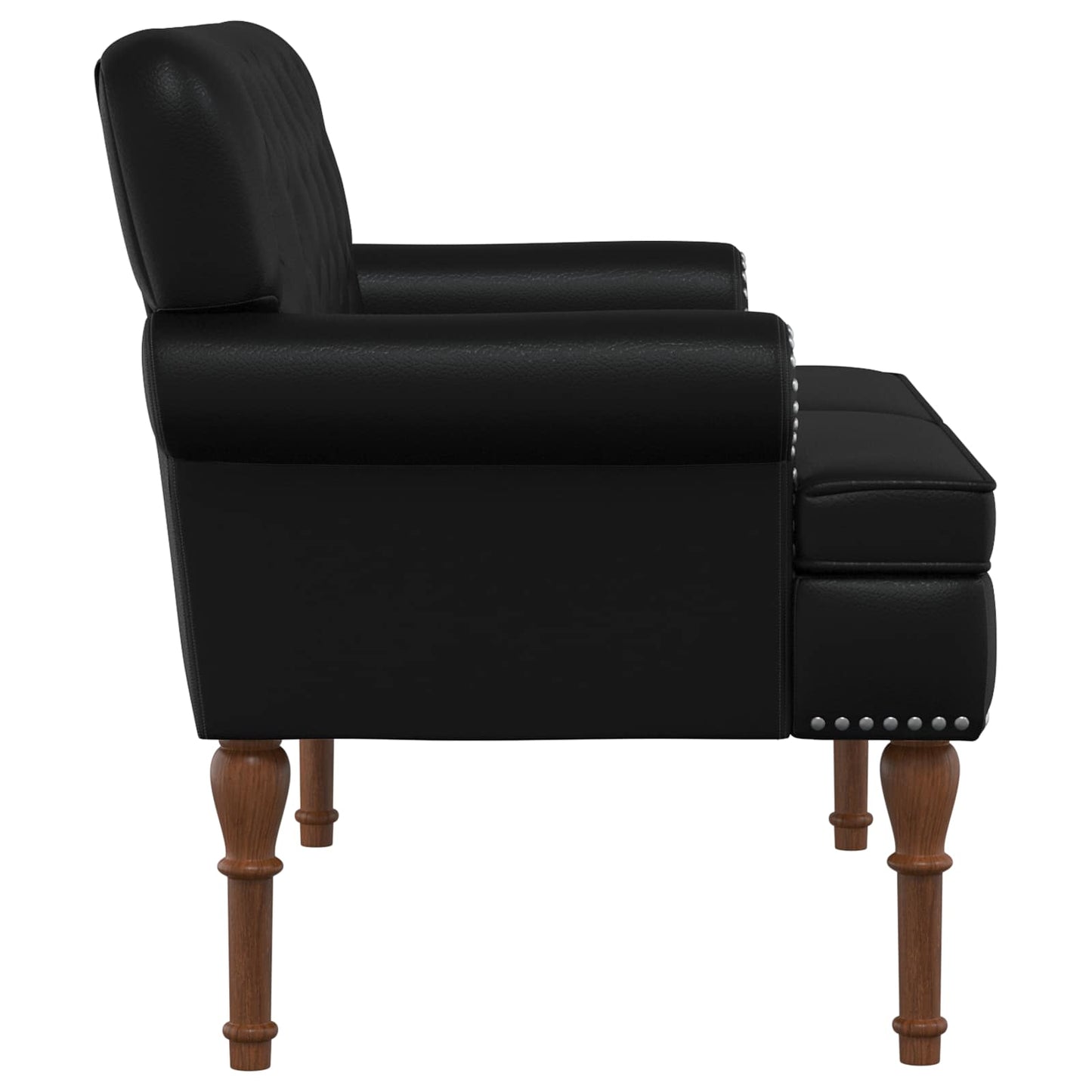 vidaXL Love seat με κουμπιά Μαύρο 120 x 65 x 77 εκ Τεχνητό Δέρμα