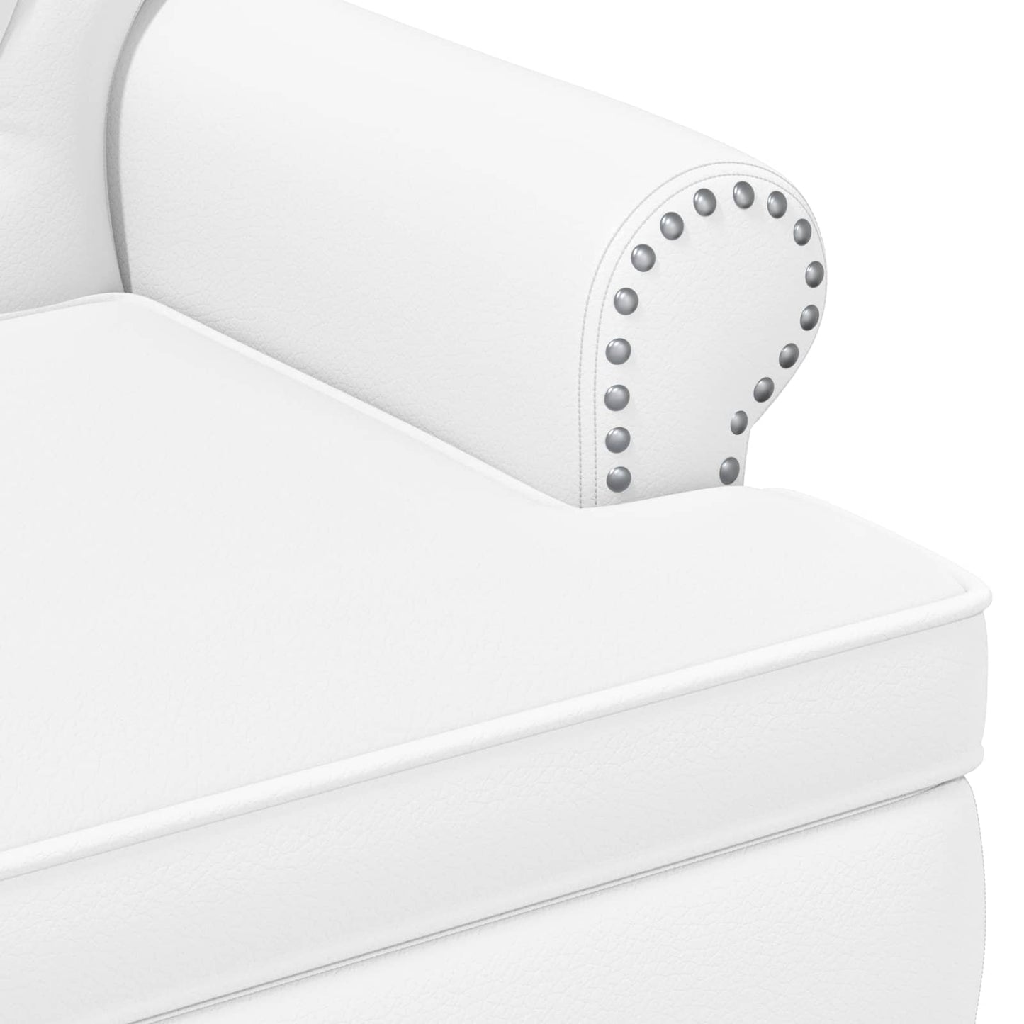 vidaXL Love seat με κουμπιά Λευκό 120 x 65 x 77 εκ Τεχνητό Δέρμα