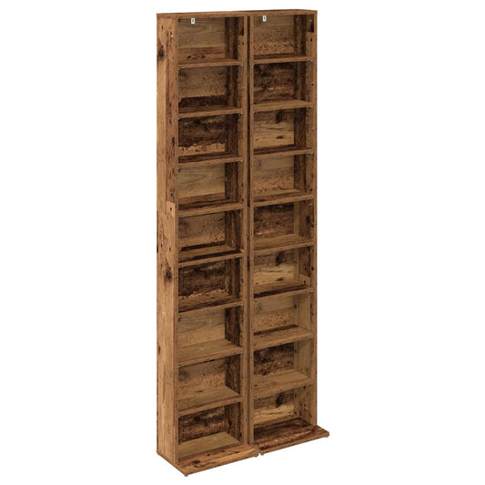 vidaXL Ντουλάπα CD 2 τμχ. Παλαιωμένο ξύλο 33 x 23,5 x 175 εκ.