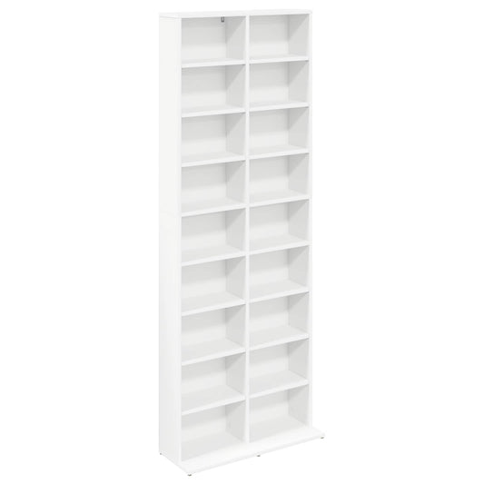 vidaXL Ντουλάπα CD Λευκό 65 x 23,5 x 175 εκ. Επεξεργασμένο Ξύλο