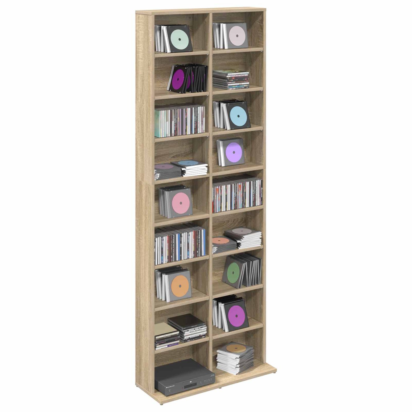 vidaXL Ντουλάπα CD Sonoma Δρυς 65 x 23,5 x 175 εκ. Επεξεργασμένο Ξύλο