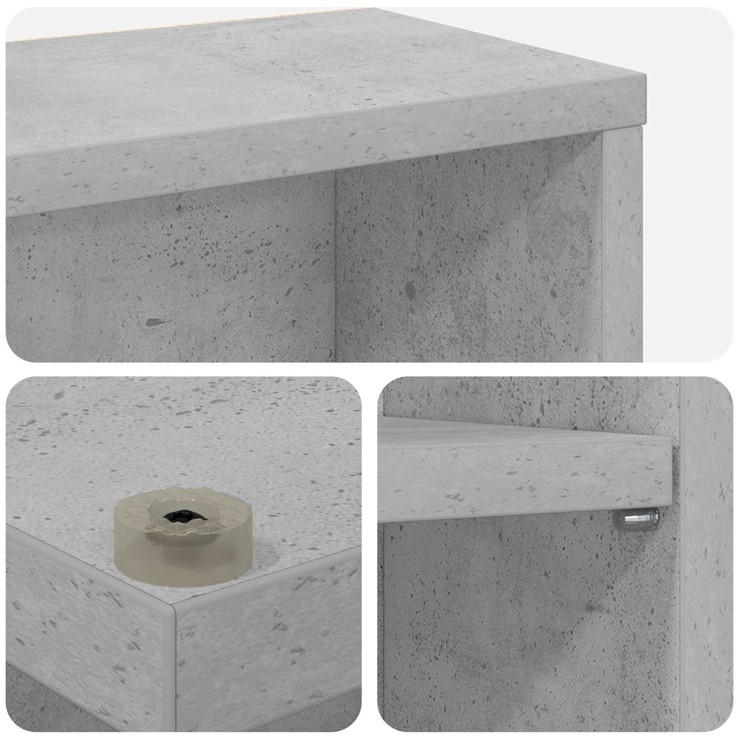 vidaXL Ντουλάπα CD Γκρι Σκυροδέματος 65 x 23,5 x 175 εκ.