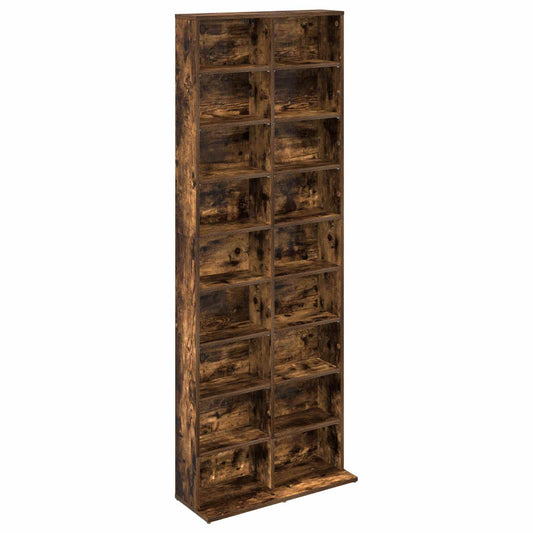 vidaXL Ντουλάπα CD Καπνισμένο Ξύλο Δρυός 65 x 23,5 x 175 εκ.