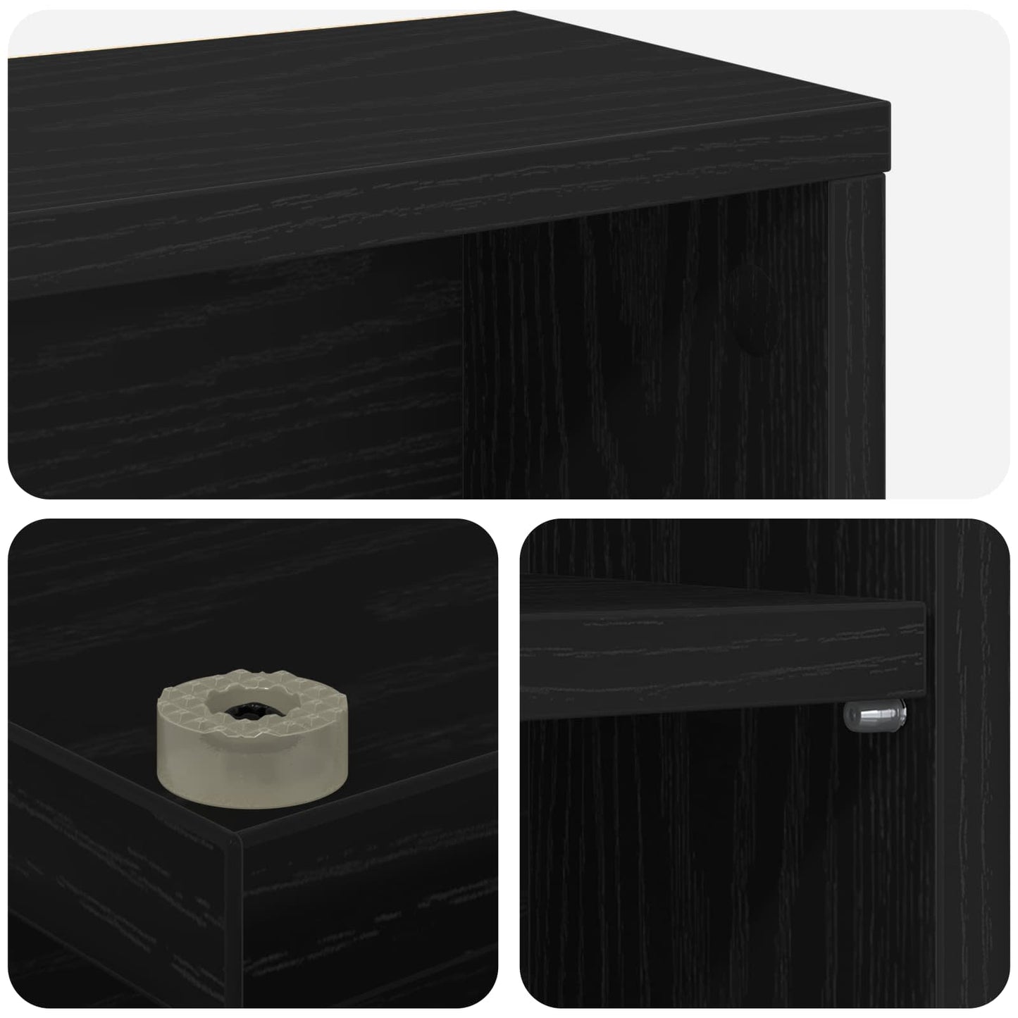 vidaXL Ντουλάπα CD Μαύρη Δρυς 96 x 23,5 x 97,5 εκ. Επεξεργασμένο Ξύλο