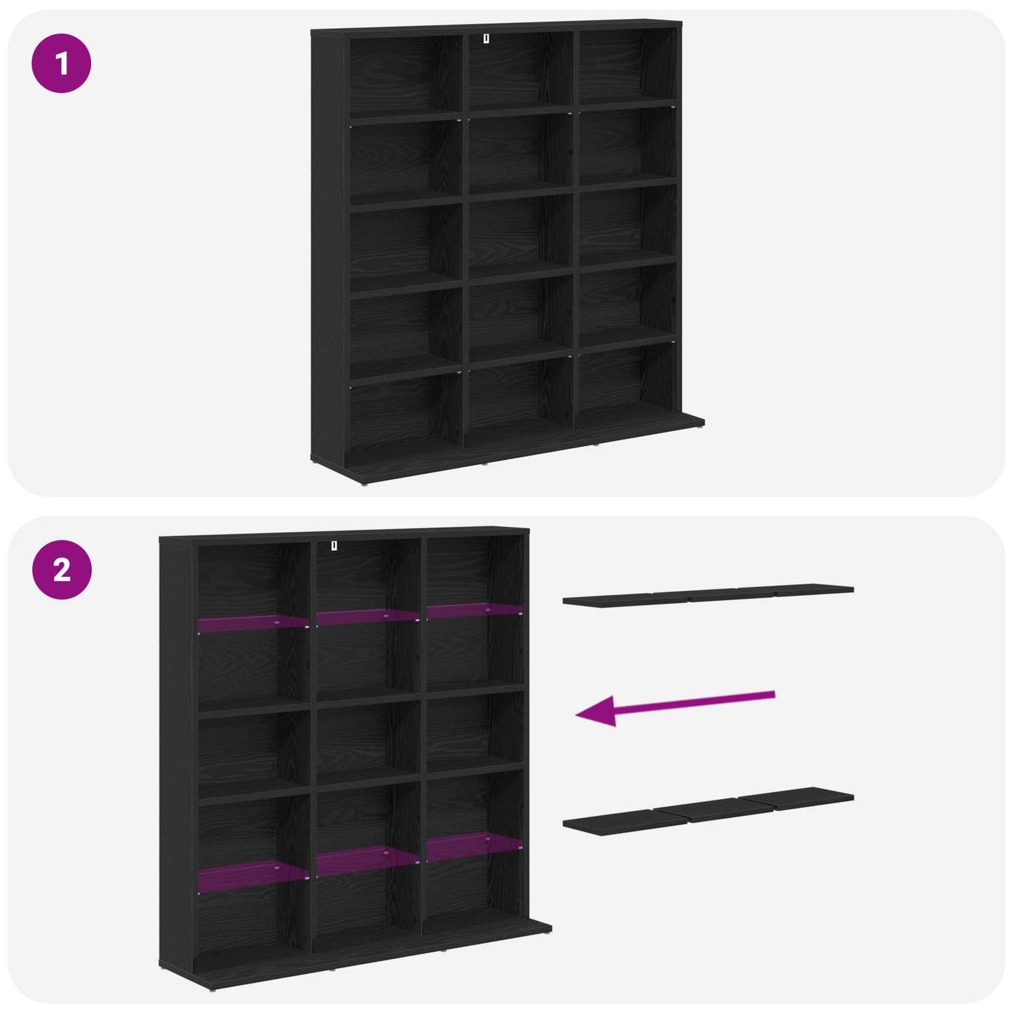 vidaXL Ντουλάπα CD Μαύρη Δρυς 96 x 23,5 x 97,5 εκ. Επεξεργασμένο Ξύλο