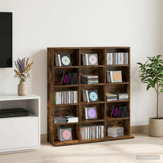 vidaXL Ντουλάπα CD Καπνισμένο Ξύλο Δρυός 96 x 23,5 x 97,5 εκ.
