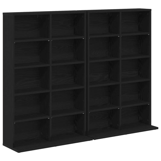 vidaXL Ντουλάπα CD 2 τμχ. Μαύρη Δρυς 65 x 23,5 x 97,5 εκ.