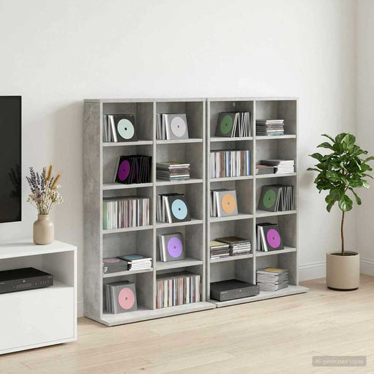 vidaXL Ντουλάπα CD 2 τμχ. Γκρι Σκυροδέματος 65 x 23,5 x 97,5 εκ.