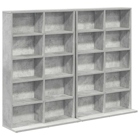 vidaXL Ντουλάπα CD 2 τμχ. Γκρι Σκυροδέματος 65 x 23,5 x 97,5 εκ.