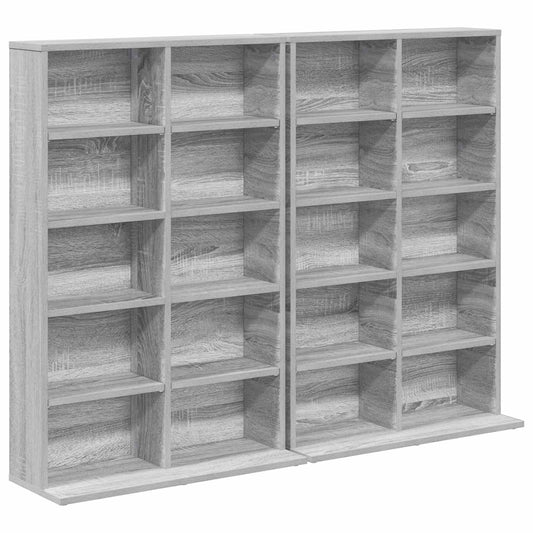 vidaXL Ντουλάπα CD 2 τμχ. Γκρι Sonoma 65 x 23,5 x 97,5 εκ.