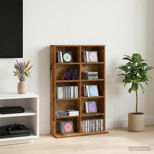 vidaXL Ντουλάπα CD Παλαιωμένο ξύλο 65 x 23,5 x 97,5 εκ.