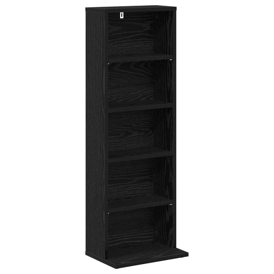 vidaXL Ντουλάπα CD Μαύρη Δρυς 33 x 23,5 x 97,5 εκ. Επεξεργασμένο Ξύλο