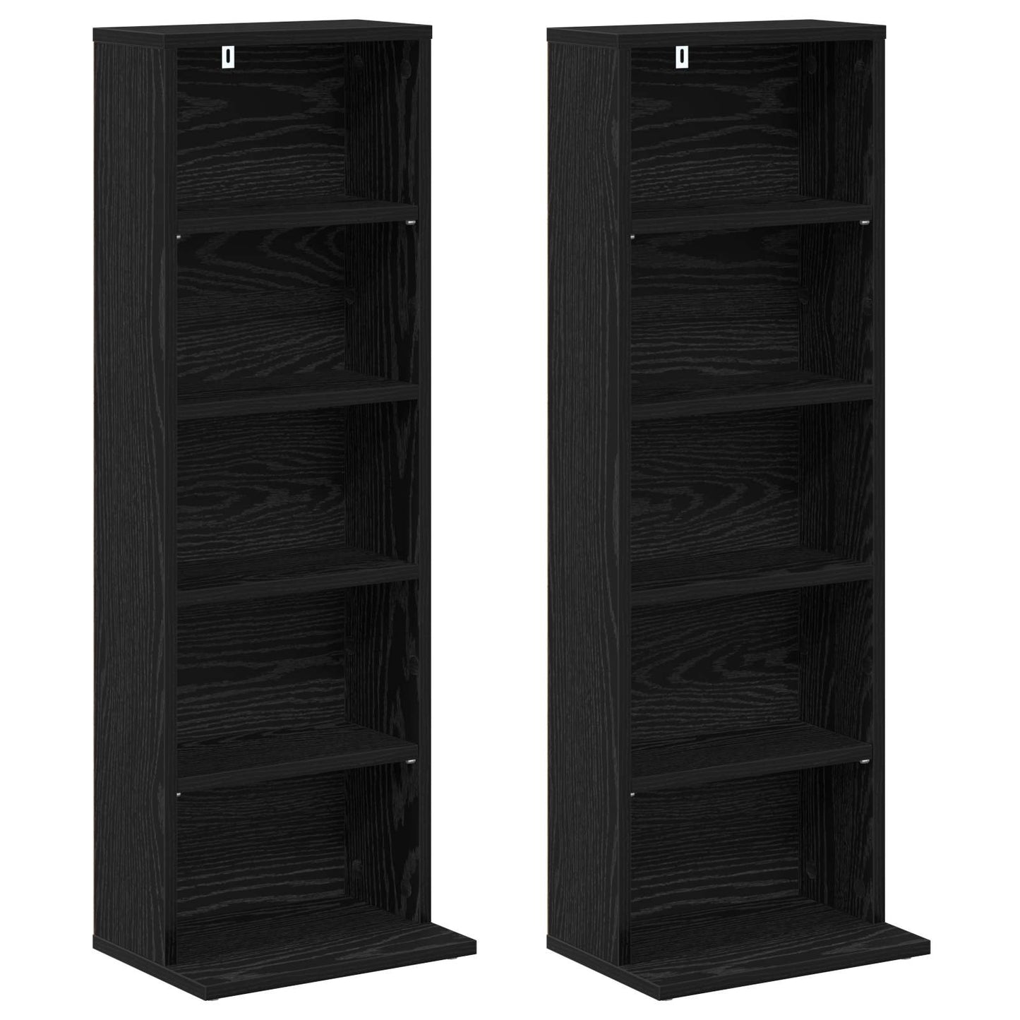 vidaXL Ντουλάπα CD 2 τμχ. Μαύρη Δρυς 33 x 23,5 x 97,5 εκ.