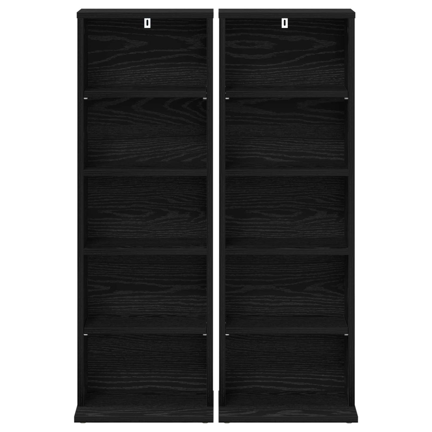 vidaXL Ντουλάπα CD 2 τμχ. Μαύρη Δρυς 33 x 23,5 x 97,5 εκ.