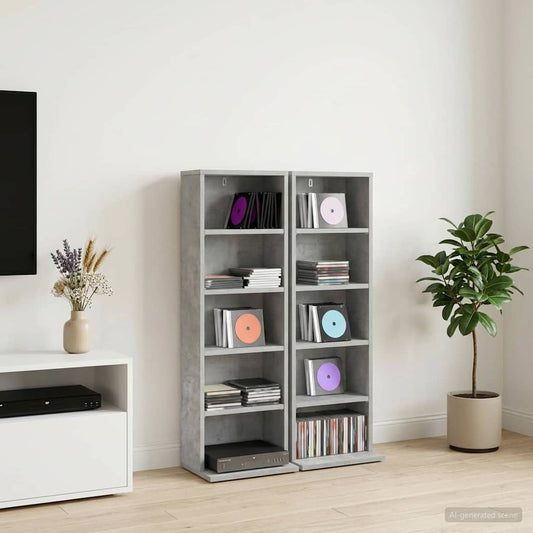 vidaXL Ντουλάπα CD 2 τμχ. Γκρι Σκυροδέματος 33 x 23,5 x 97,5 εκ.