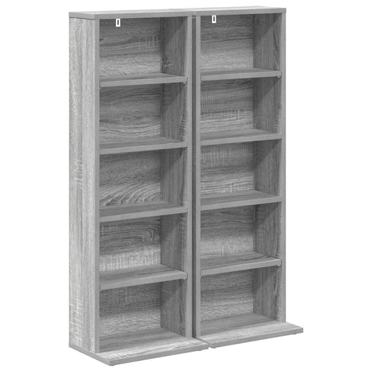 vidaXL Ντουλάπα CD 2 τμχ. Γκρι Sonoma 33 x 23,5 x 97,5 εκ.